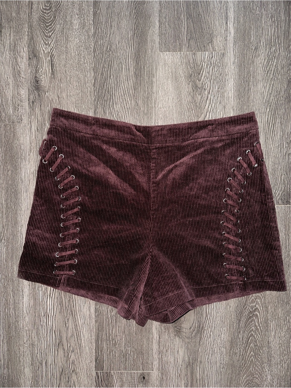 Corduroy Lace-Up Shorts - Chocolate